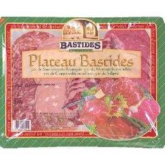 Plateau bastides, saucisson du Rouergue, mortadelle pistachee, coppa salee au sel sec, salami, le plateau,240g