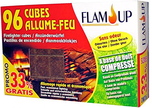 Flam'Up 0700 Allume-feu naturel Bois compresse 96 Cubes