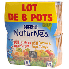Nestle natures fruits du verger + pomme coings 8x130g