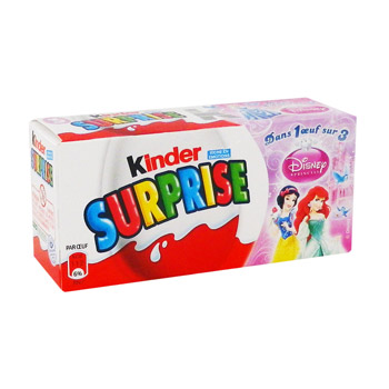Kinder, Surprise - oeuf chocolat et lait surprise princesses, les 3 oeufs de 20 g