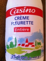 CASINO Crème fleurette - Entière - 30% mg 25cl