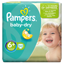 Pampers baby dry geant 16/26kg x30 taille6 + 