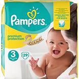 Couches new baby midi taille 3, 4-9kg PAMPERS, paquet de 29