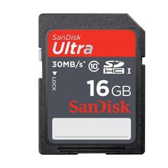 Carte mémoire SDHC Ultra SANDISK, 16Go, classe 10