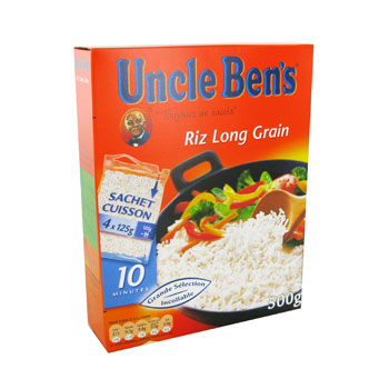 Riz long grain cuisson 10min UNCLE BEN'S, 4 sachets, 500g