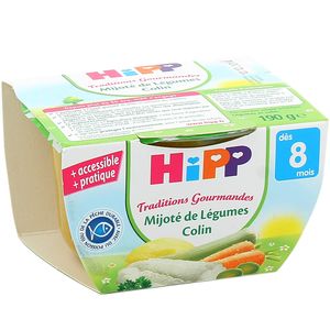 Mijoté de légumes colin dès 8 mois Bio HIPP, bol de 190g