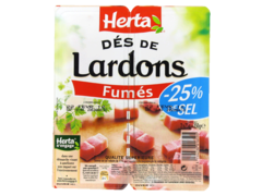 Lardons fumes -25% de sel HERTA, 2x75g
