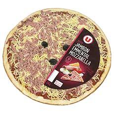 Pizza au jambon, emmental et mozzarella U, 475g