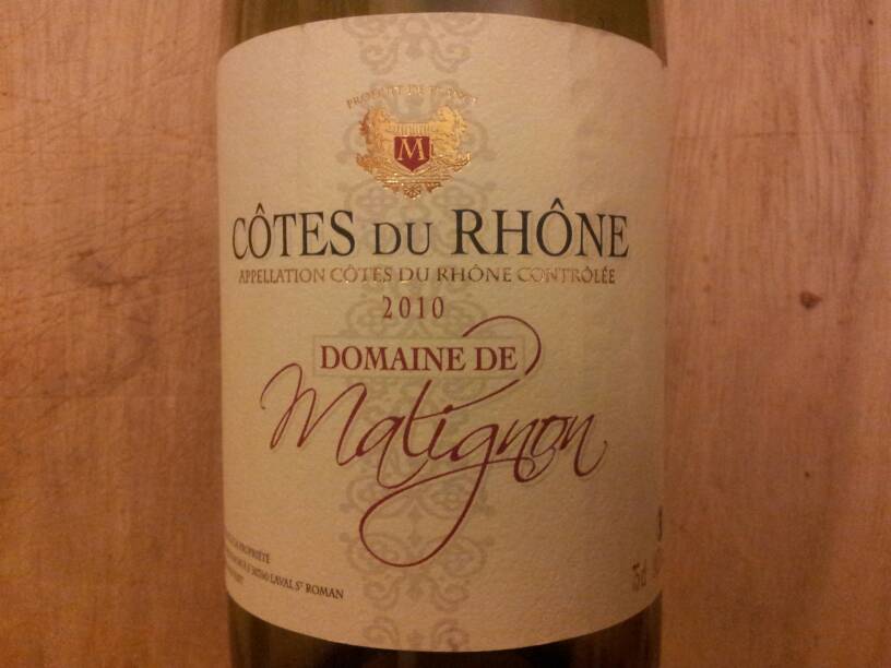 Vin rouge AOC Cotes du Rhone Domaine de Malignon, 75cl