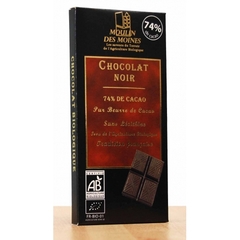 Chocolat noir bio 74% de cacao MOULINS DES MOINES, 100g