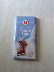 Chocolat au lait fourre lait U tablette 100g