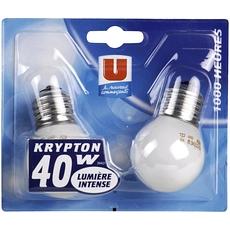 Ampoule Krypton E27 40W U, 2 unites