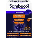Sambucol Immuno Forte Pastilles au Miel Extrait de Baies de Sureau Noir + Vitamine C + Zinc 20 Pastilles