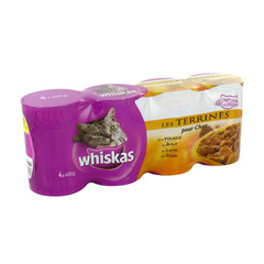 Whiskas boîtes pour chat en terrine la carte mer et campagne 4x400g
