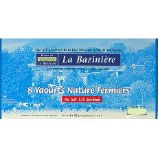 Yaourts fermiers nature La Baziniere, 8x125g