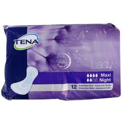 Serviettes pour incontinence Silky Softness maxi night TENA Lady, 12 unites