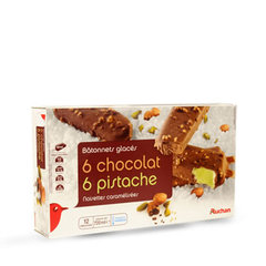 Auchan batonnets 6 chocolat + 6 pistache 720ml