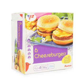 Auchan cheeseburger x6 -780g