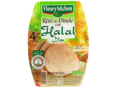 Fleury Michon, Roti de dinde cuit halal, la barquette de 4 tranches - 120g