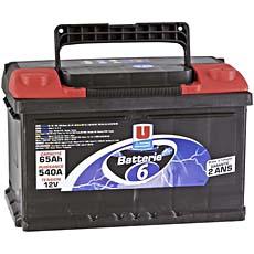 Batterie de demarrage n°6 65AH/540A U, prete a l'emploi