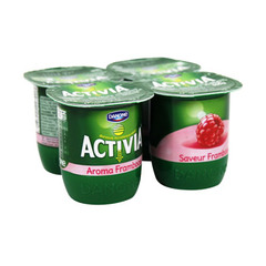Danone Activia - Yaourt saveur framboise les 4 pots de 125 g
