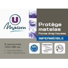 Protege-matelas impermeabilise anti-acariens U MAISON, 140x190cm, blanc