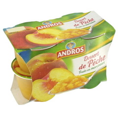 Dessert de fruits en morceaux peche ANDROS, 4x110g