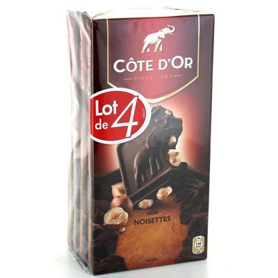 Chocolat Cote d'Or Noir noisettes 4x200g