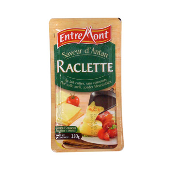 Raclette tranchee au lait pasteurise ENTREMONT, 30%MG, 350g