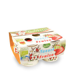Yaourts bio aromatisés fraise LA TOURETTE, 4x125g