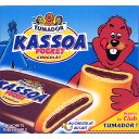 Kassoa pocket chocolat, barres biscuitees fourrees avec talon de chocolat au lait x6, le paquet, 125g