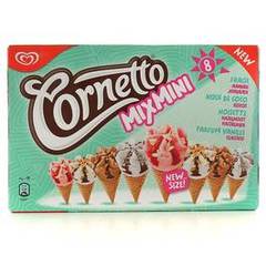 Mini cones glaces parfums assortis Mini Mix Fruit & Co CORNETTO, 8x60ml
