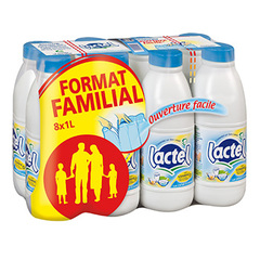 Lactel lait demi-ecreme 8x1l 