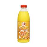 100 % Pur jus d'orange avec pulpes flash pasteurisé réfrigéré U, bouteille en plastique,1 litre