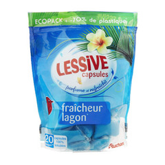 lessive fraicheur lagon 20 capsules auchan