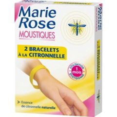 Bracelets anti moustiques a la citronnelle MARIE ROSE, 2 unites