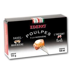 Ederki, Poulpes sauce mariniere, special aperitif, la boite de 111g