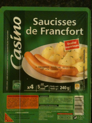 CASINO Saucisse de Francfort 240g