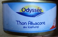 Odyssée Thon albacore au naturel la boite de 140 g net égoutté