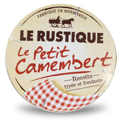 Petit camembert au lait pasteurise LE RUSTIQUE, 24%MG, 150g