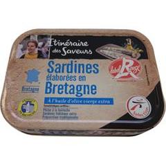 Itinéraire des Saveurs Sardines à l'huile d'olive vierge extra Label Rouge la boite de 87 g net égoutté