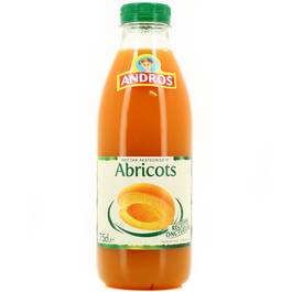 Nectar pasteurisé d'Abricots ANDROS bouteille 75cl