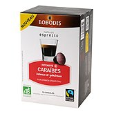 Cafe dosettes expresso Lobodis Pur arabica Caraibes x10 50g