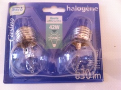 Lampes halogènes sphérique 42w e27 x2