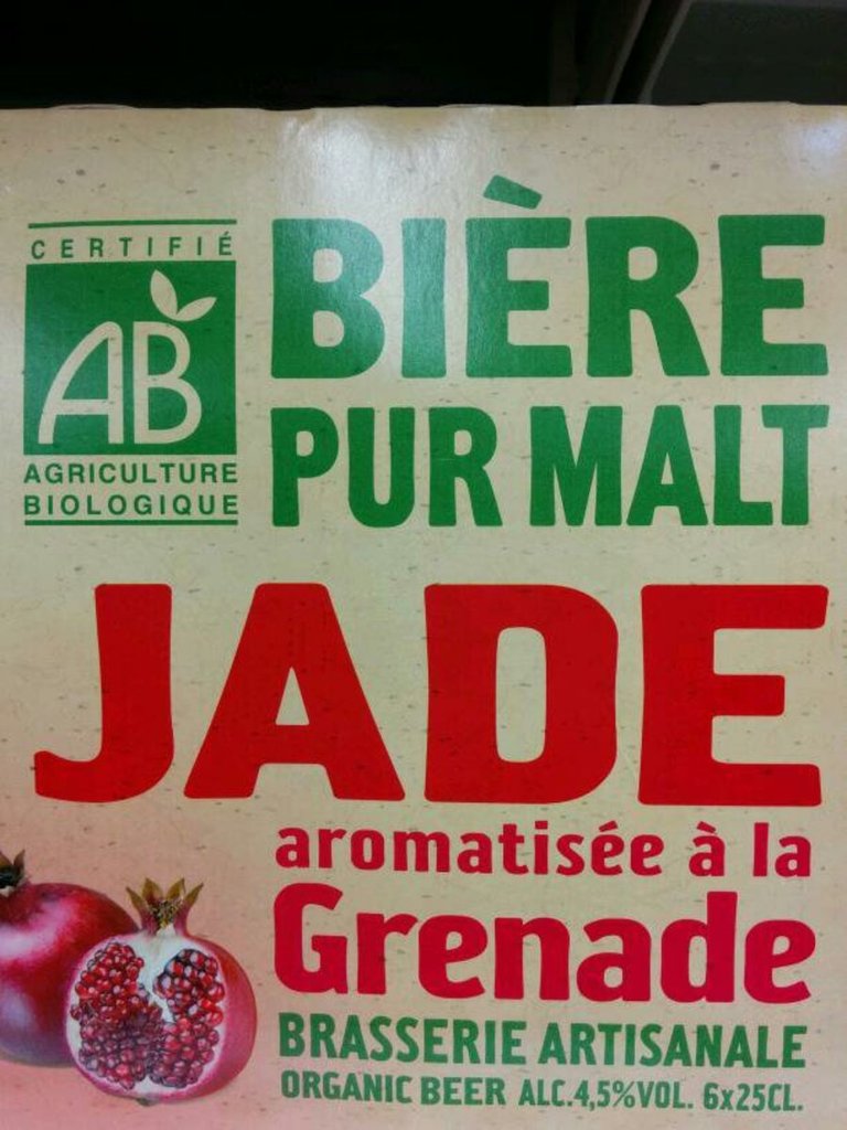 Bière Jade biologique grenade 4,5°, 6x25cl