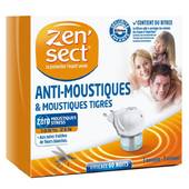 Zensect, Diffuseur électrique anti-moustiques parfum fleurs blanches, le diffuseur + 1 recharge