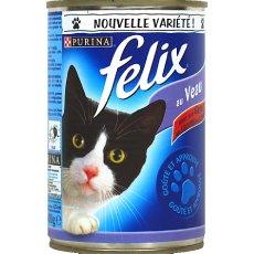 Aliment pour chat Eminces en Sauce au veau FELIX, 400g