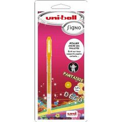Stylo roller gel Signo encre or pailletee