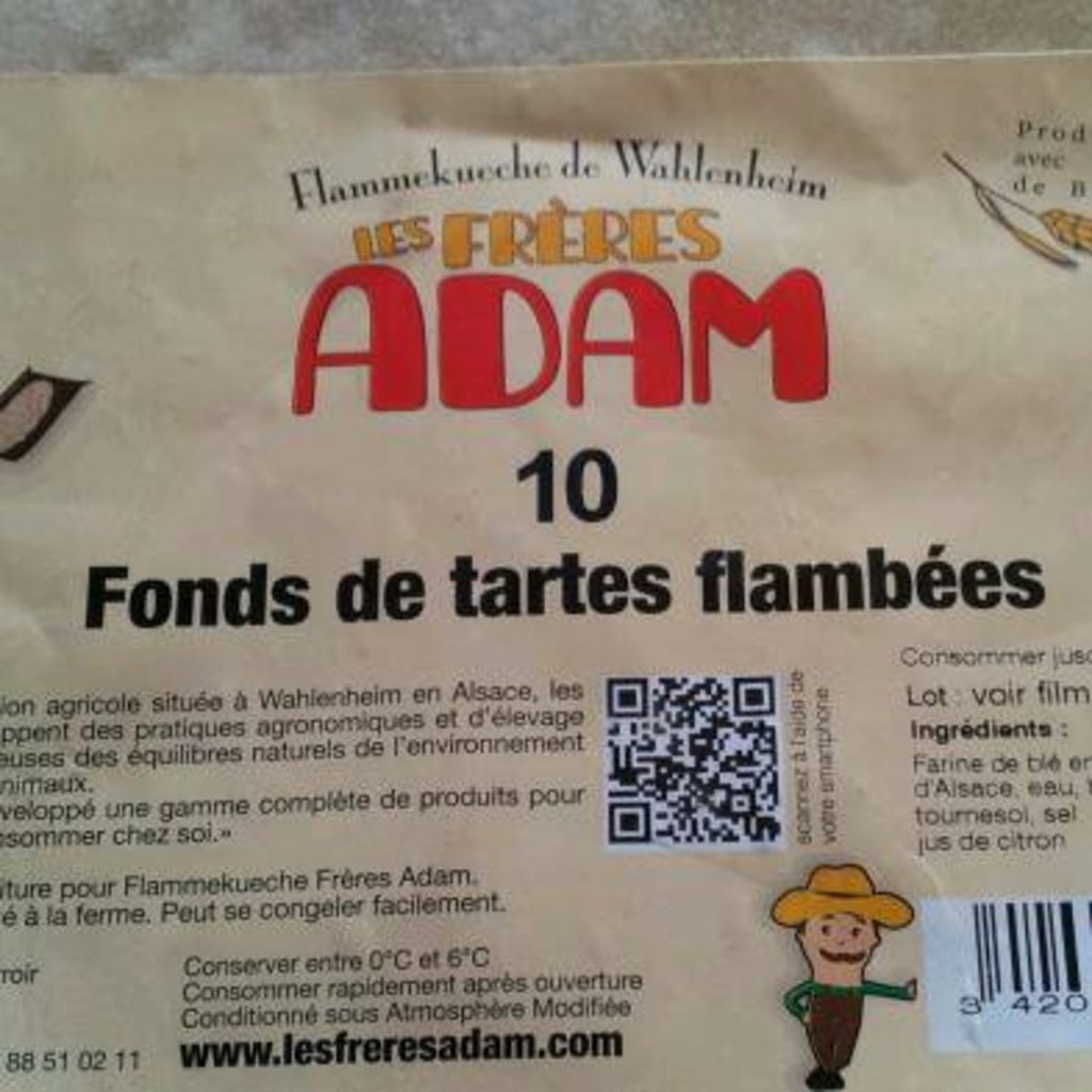 Frères Adam fonds pour tarte flambée ronds 4X110g