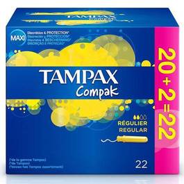 tampons compak regular x22 tampax